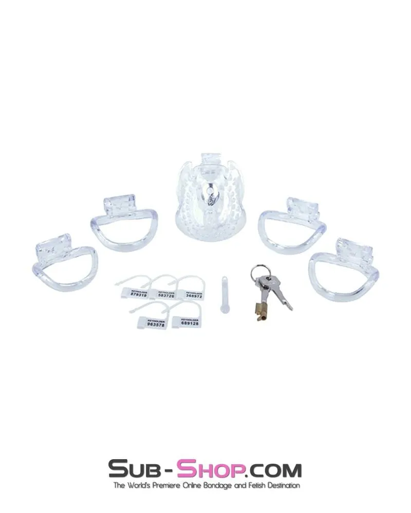 1583AR      Small Dungeon Cage Clear High Security Full Coverage Male Chastity Device - MEGA Deal