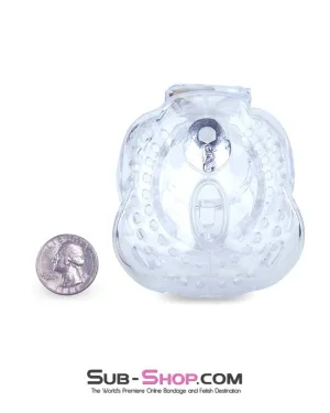 1583AR      Small Dungeon Cage Clear High Security Full Coverage Male Chastity Device - MEGA Deal