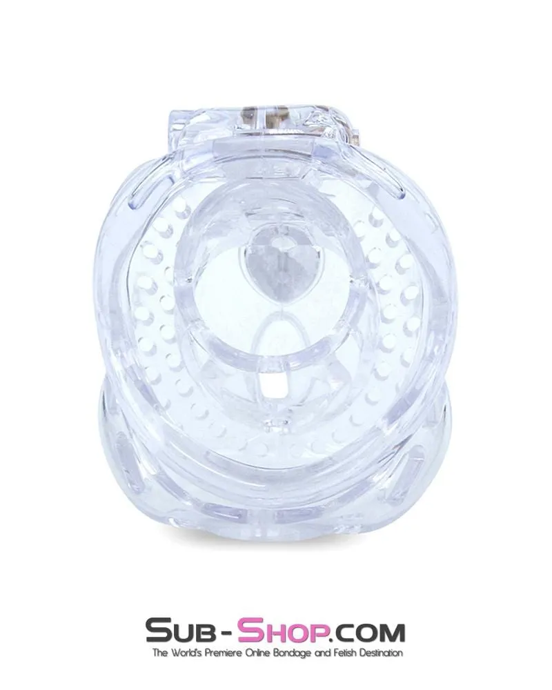 1583AR      Small Dungeon Cage Clear High Security Full Coverage Male Chastity Device