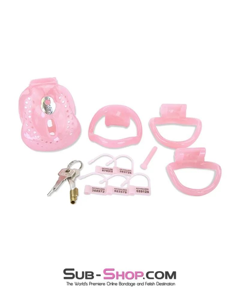 1587AR      Small Sissy Dungeon Cage Pink High Security Full Coverage Male Chastity Device - MEGA Deal