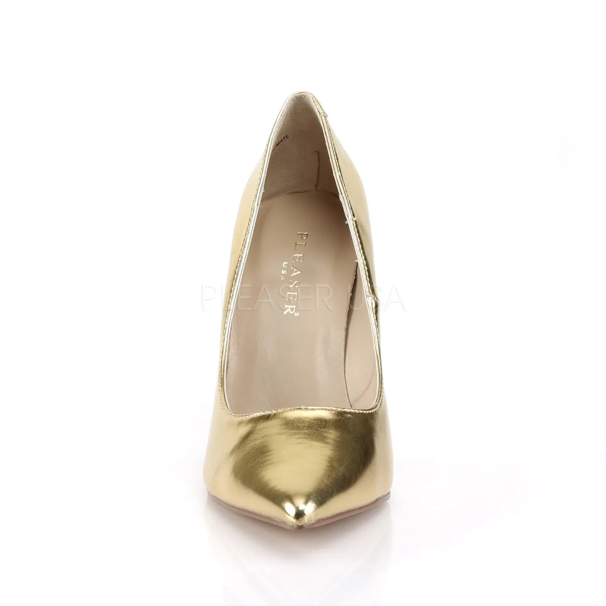 4 Inches Gold Metallic Classic Stilettos