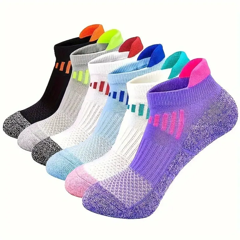 6-Pairs: Low Cut Cushioned Breathable Ankle Socks For Running Cycling Hiking