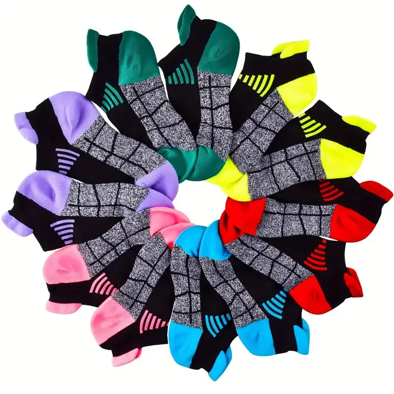 6-Pairs: Low Cut Cushioned Breathable Ankle Socks For Running Cycling Hiking