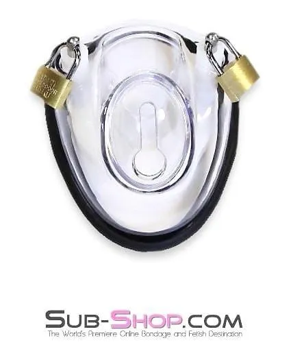 7320AR      Balls & All Clear View Locking Cock & Ball Chastity Cup Set