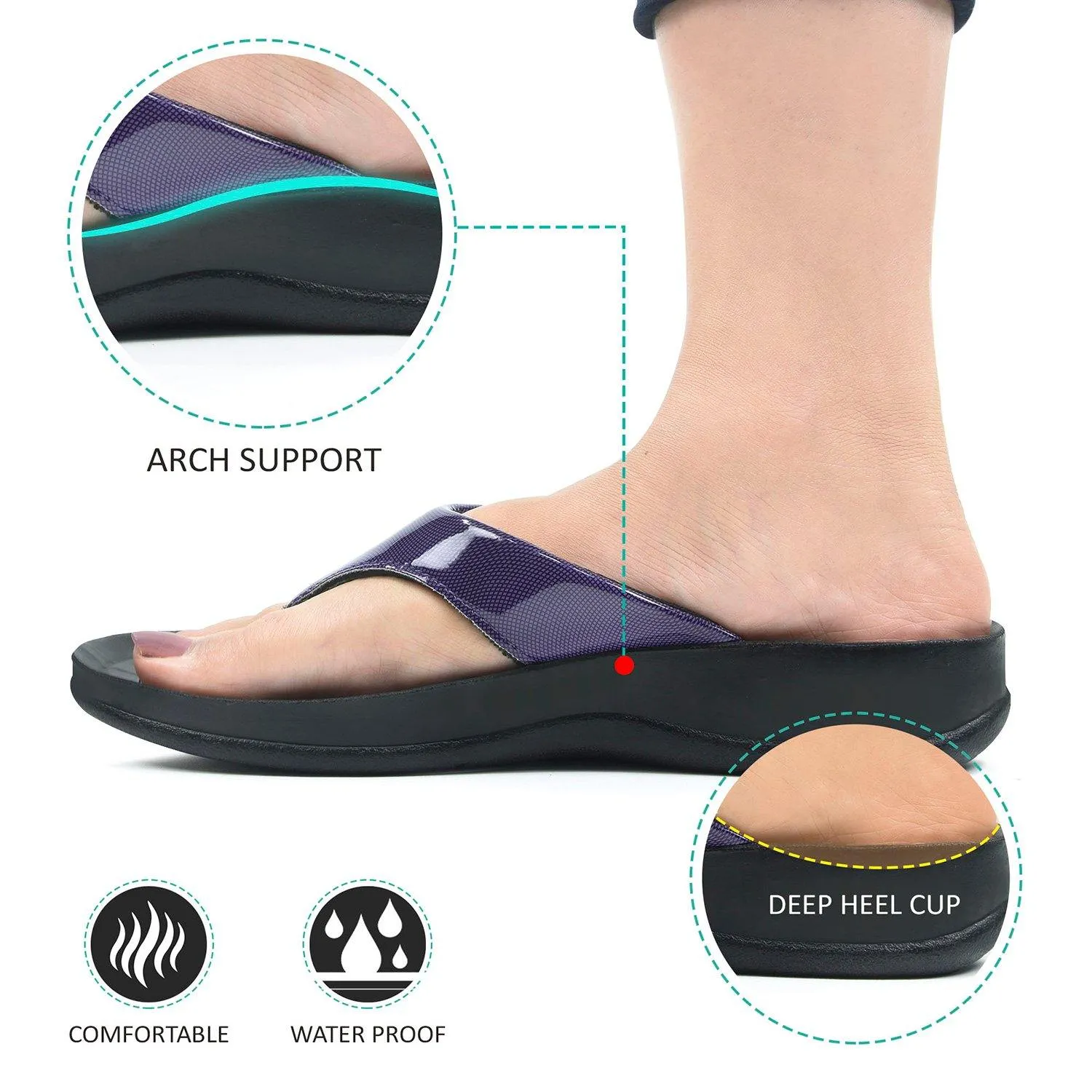 Aerosoft - Tempeve S5905 Trendy Boat Sandals - Outdoor Thong Arch Support Summer Sandals For Women