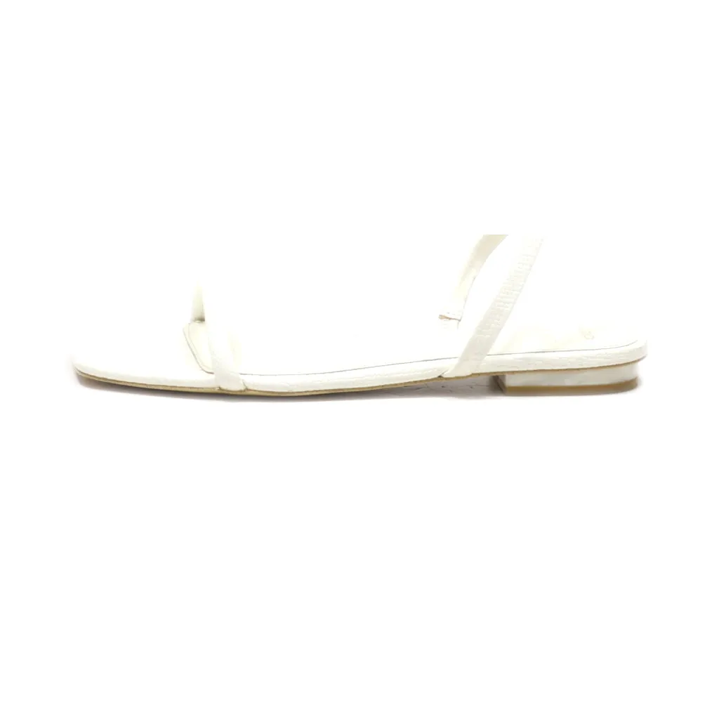 Aldo Rocky Barnes Flat Sandals Leather White Colour For Women