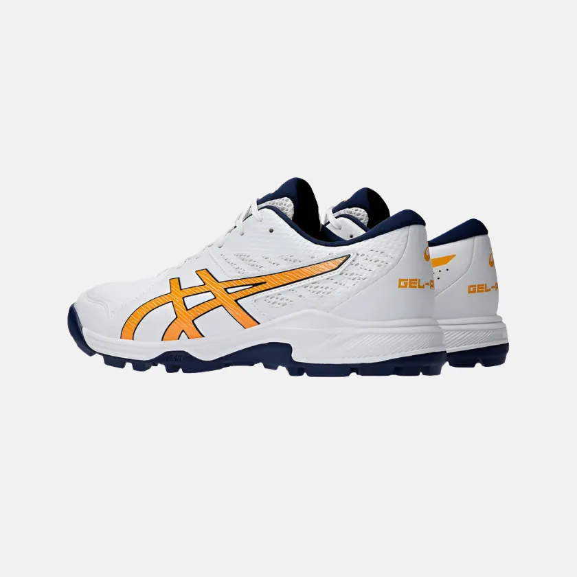 Asics GEL-PEAKE 2 Unisex Cricket Shoes -White/Stadium Orange