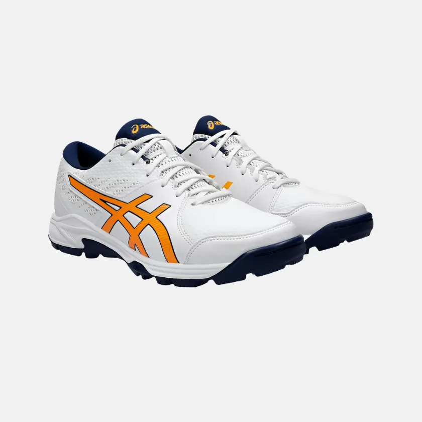 Asics GEL-PEAKE 2 Unisex Cricket Shoes -White/Stadium Orange