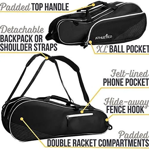 Athletico 6 Racquet Tennis Bag