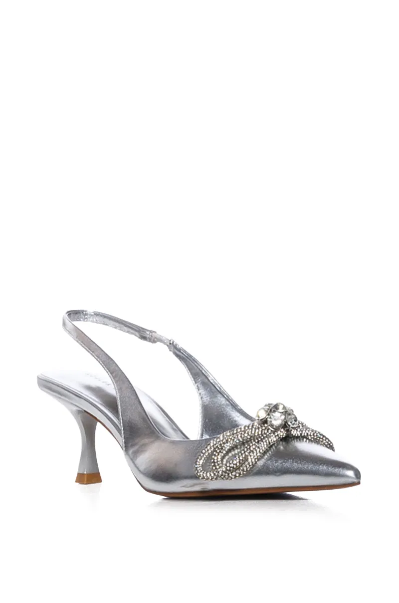 AZALEA WANG BUFFIE SILVER SLINGBACK PUMP