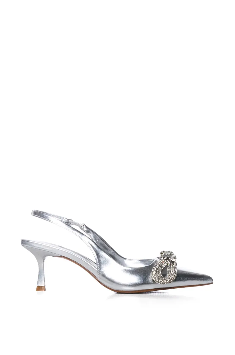 AZALEA WANG BUFFIE SILVER SLINGBACK PUMP