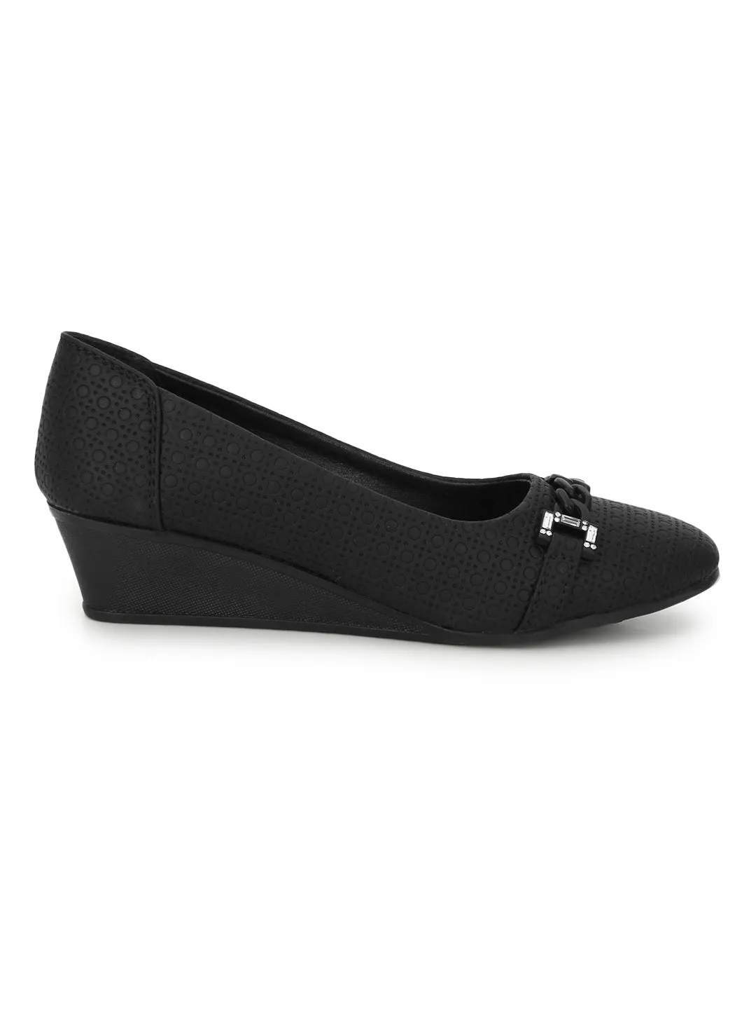 Black PU Wedge Ballerina (TC-D08969-BLK)