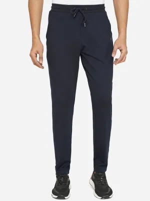 Blue Solid Slim Fit Track Pant | JadeBlue