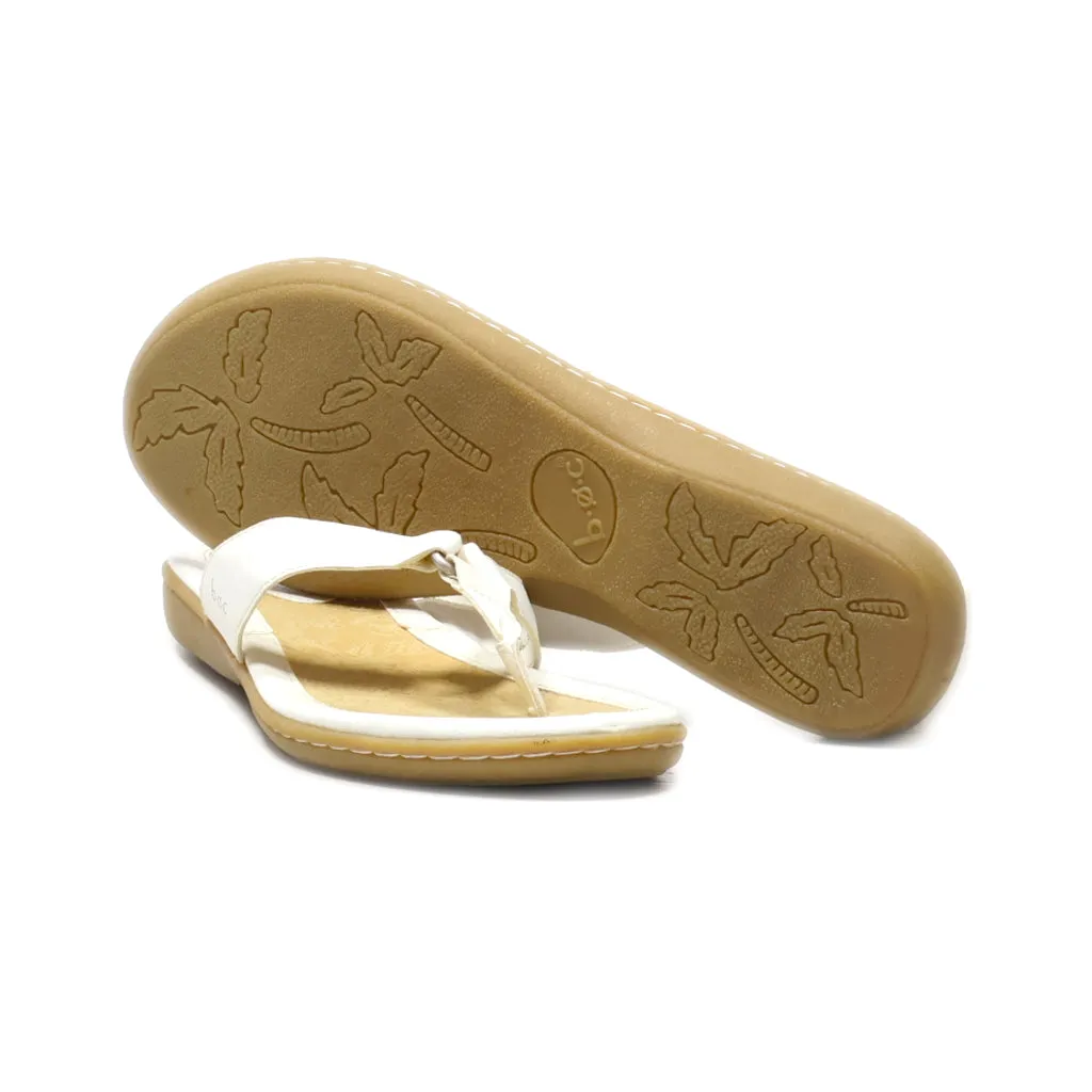 Born Flat Sandals Leather White Colour For Women