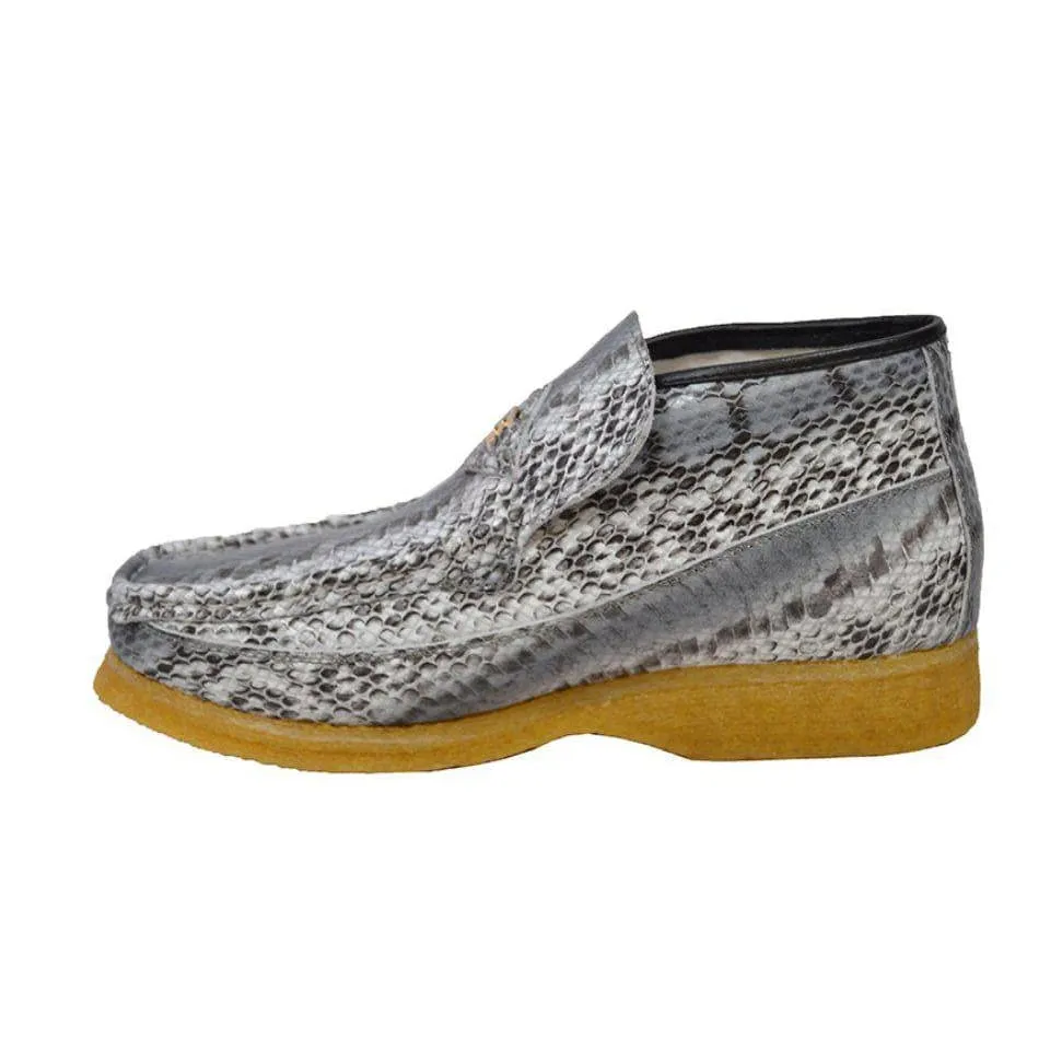 British Walkers BWB Men's Snake Skin Leather Slip On Crepe Sole