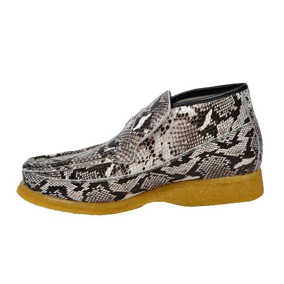 British Walkers BWB Men's Snake Skin Leather Slip On Crepe Sole