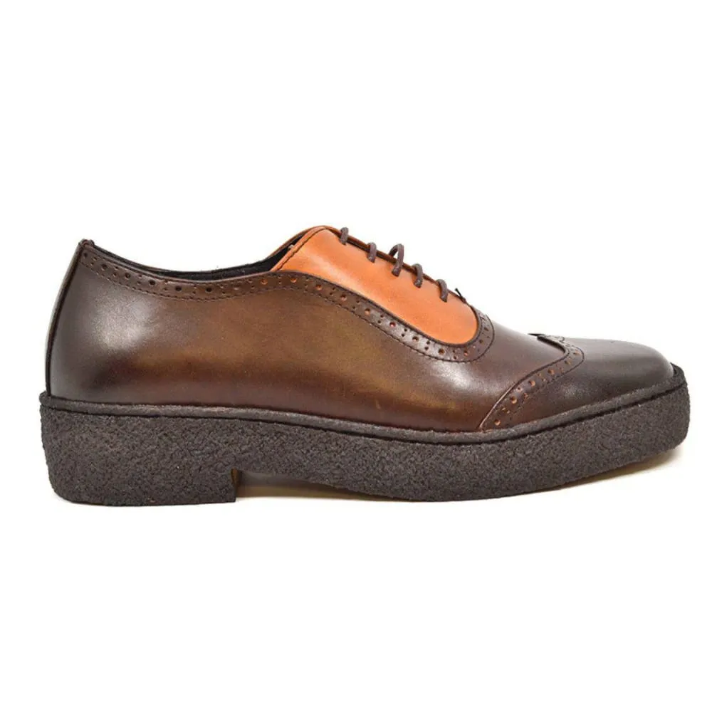 British Walkers Playboy Original Wingtips Men's Brown and Rust Leather Low Cut Oxfords