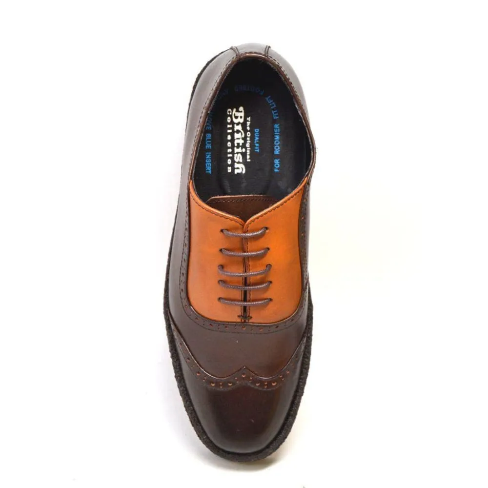 British Walkers Playboy Original Wingtips Men's Brown and Rust Leather Low Cut Oxfords