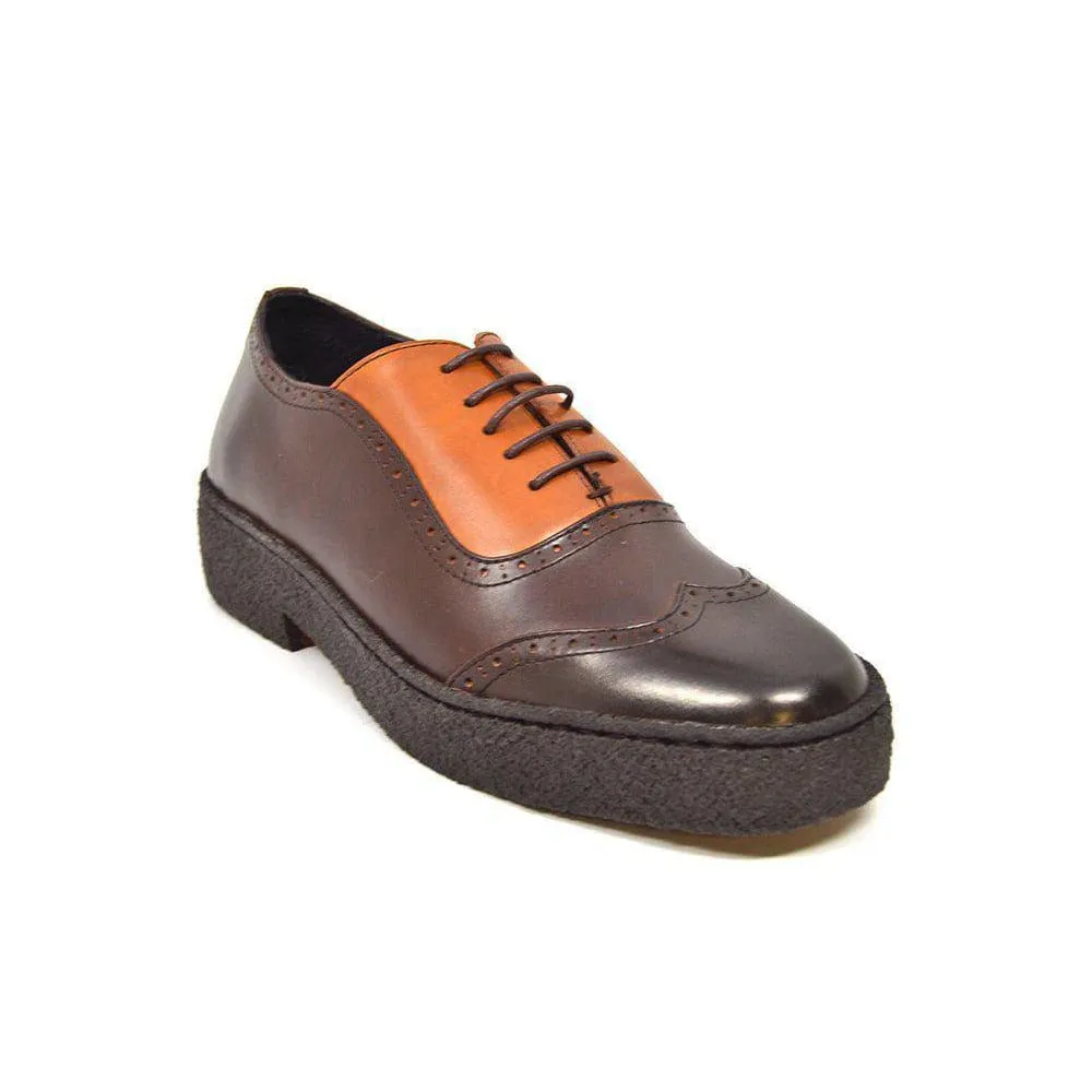 British Walkers Playboy Original Wingtips Men's Brown and Rust Leather Low Cut Oxfords