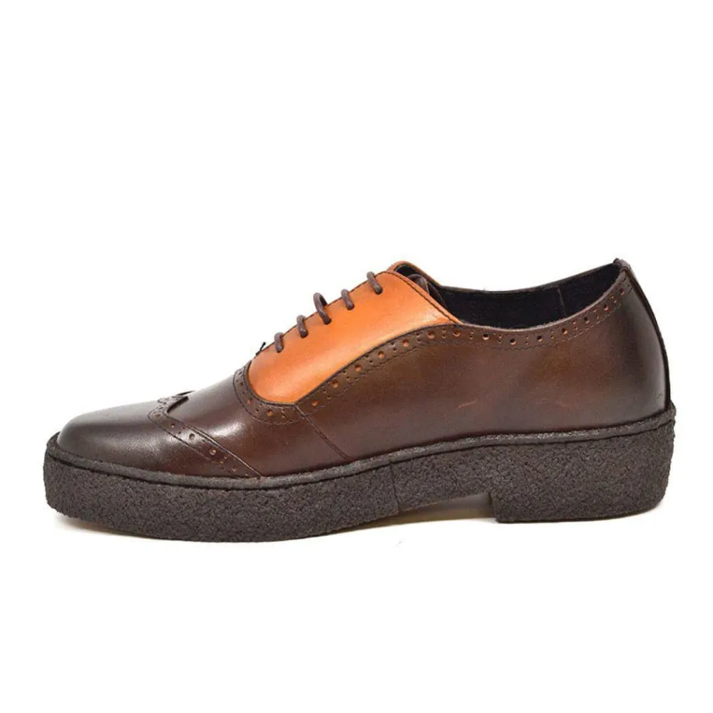 British Walkers Playboy Original Wingtips Men's Brown and Rust Leather Low Cut Oxfords