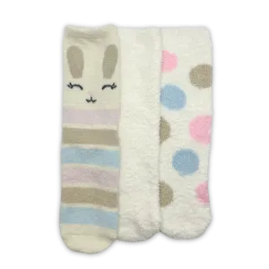 Bunny Stripes and Polka Dots 3-Pack Cozy Crew Socks