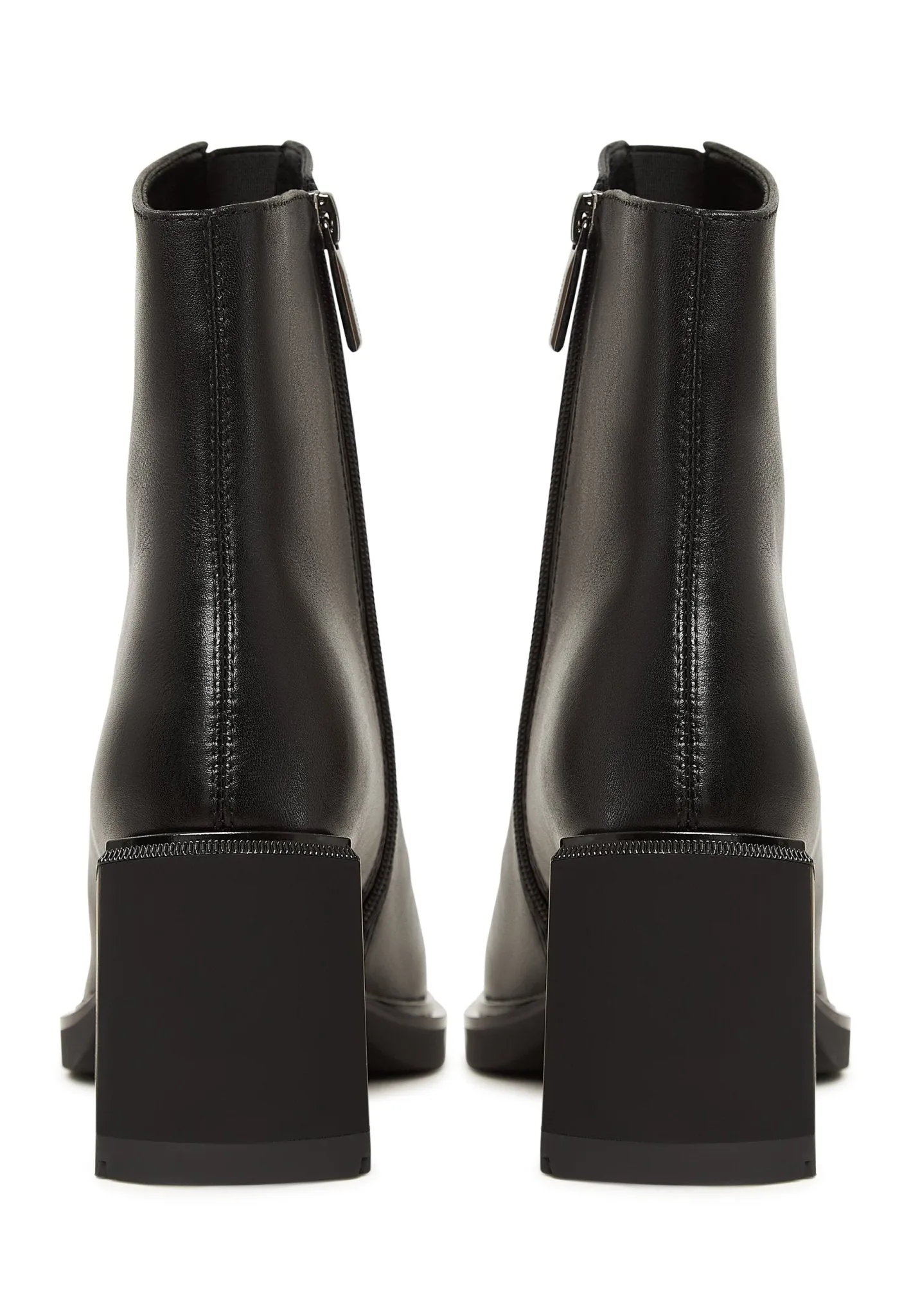 Casual High Heeled Ankle Boots - Black