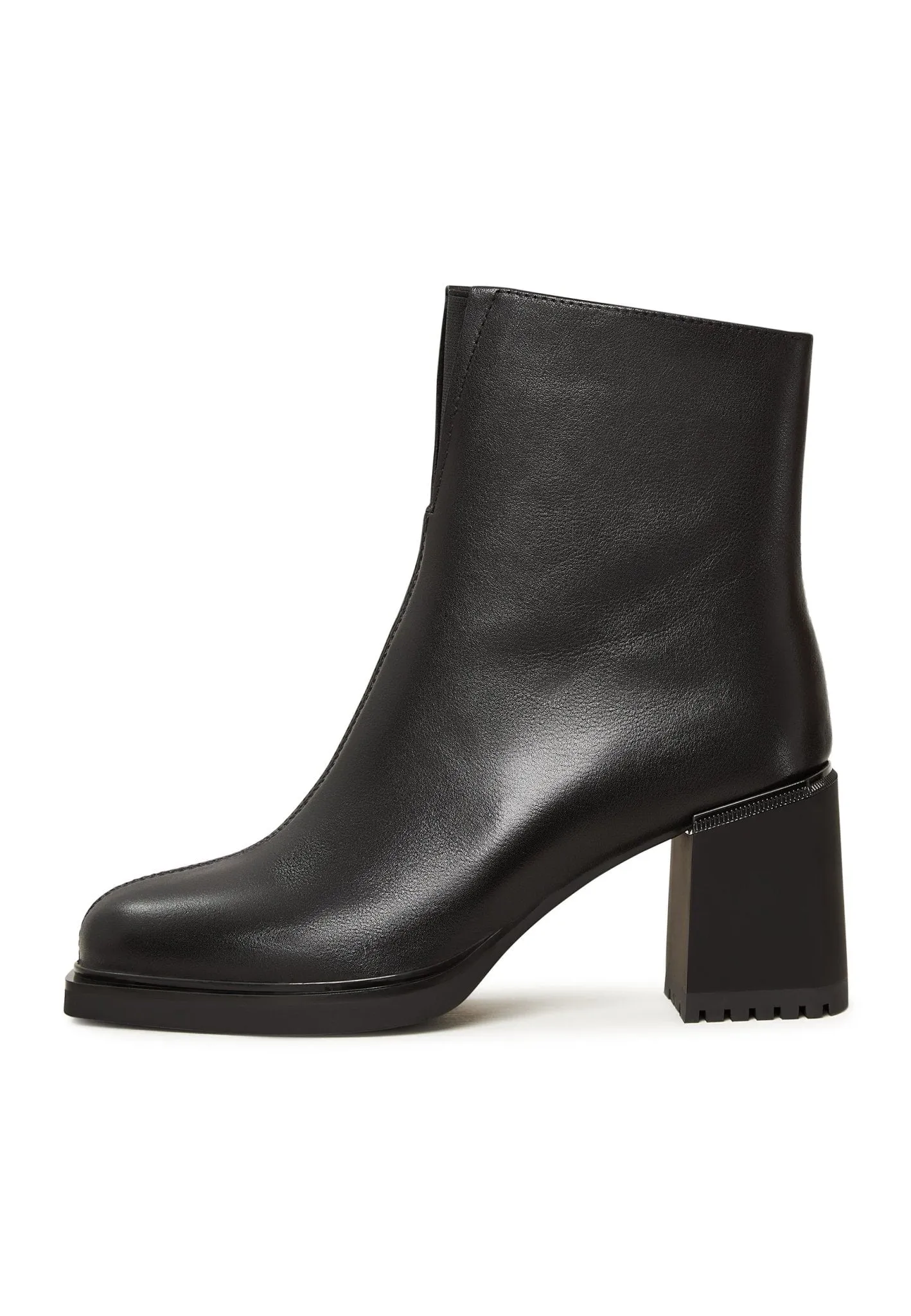 Casual High Heeled Ankle Boots - Black