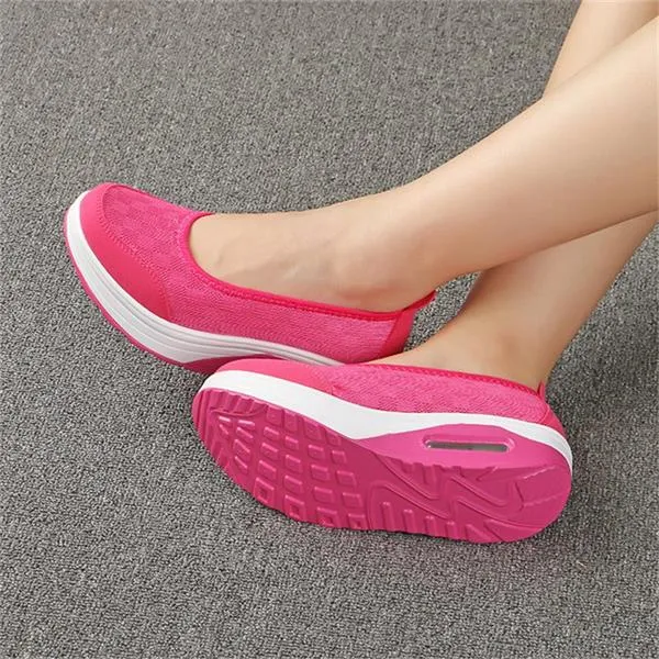 Casual Women Air Mesh Flats Platform Shoes Creepers Slip On Moccasins Comfortable Female Shoes Footwear Ladies Flats Shoes DT938