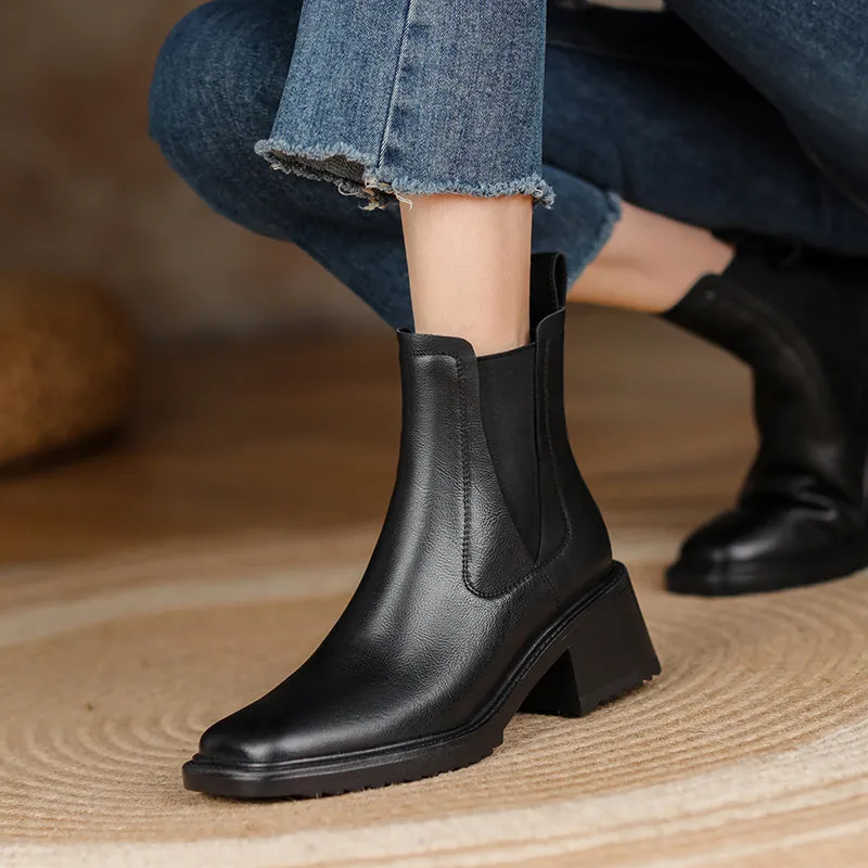 Cecelia Handmade Low Heeled Chelsea Ankle Boots