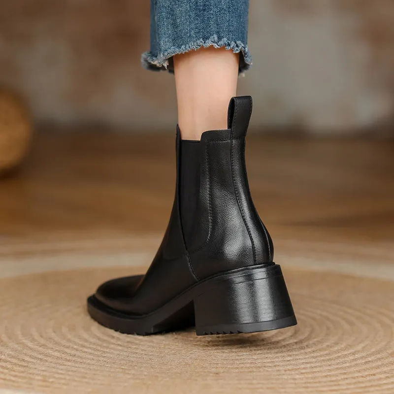 Cecelia Handmade Low Heeled Chelsea Ankle Boots