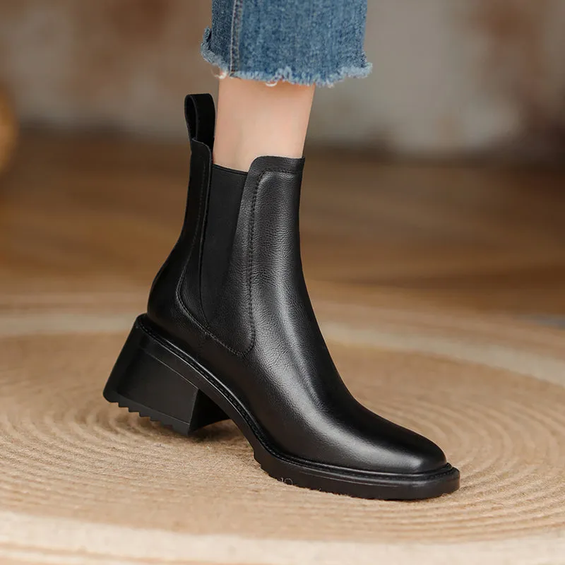 Cecelia Handmade Low Heeled Chelsea Ankle Boots