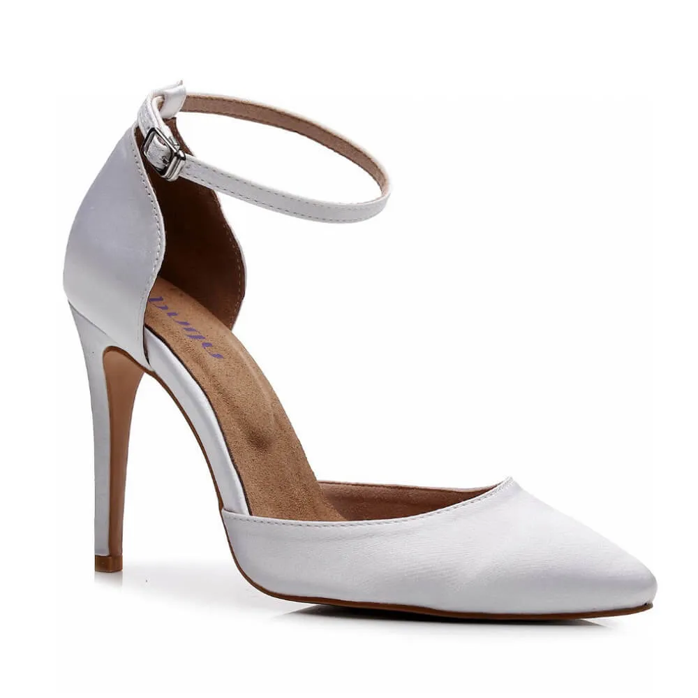 Charlie - White Satin - Street Sole