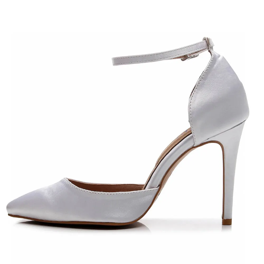 Charlie - White Satin - Street Sole