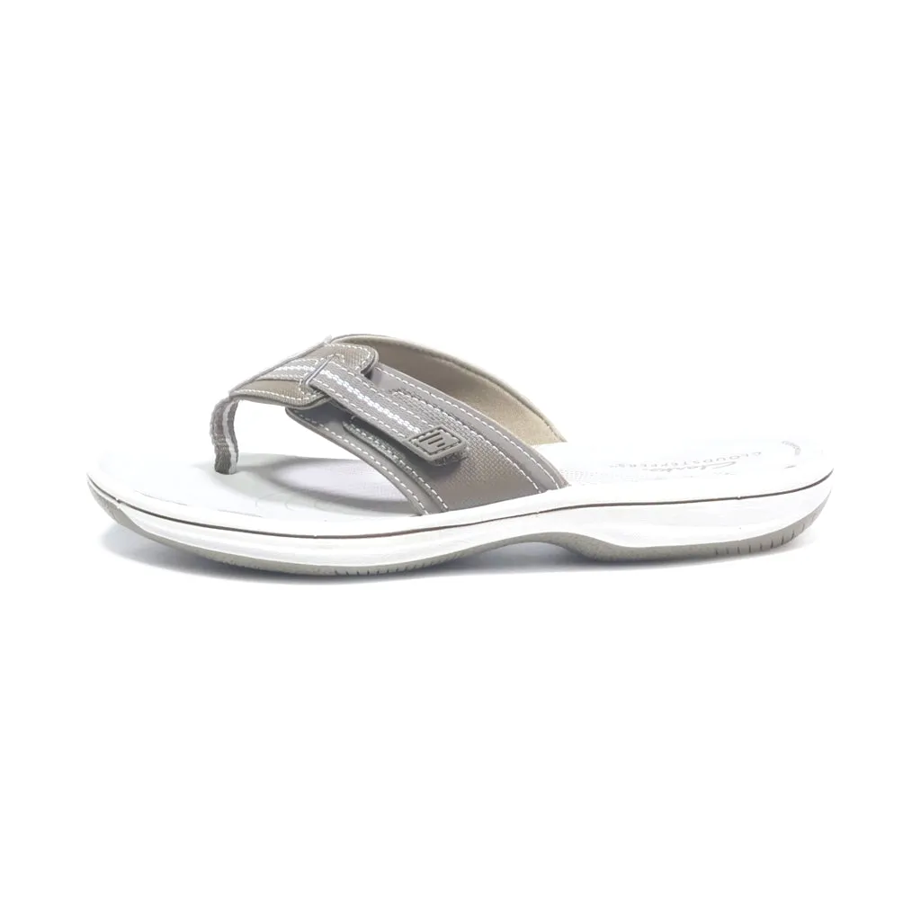 Clarks Flat Sandals Fabric Grey Colour For Women