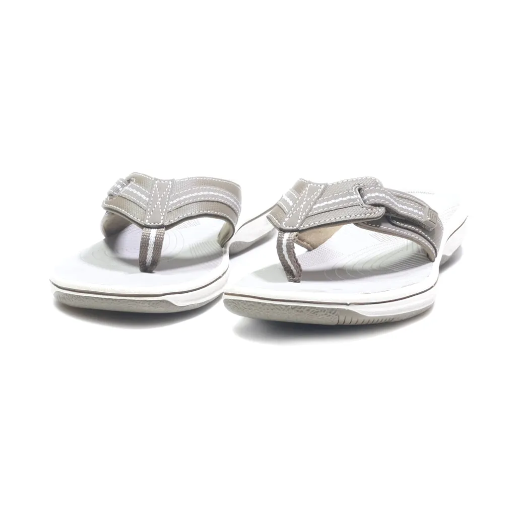 Clarks Flat Sandals Fabric Grey Colour For Women