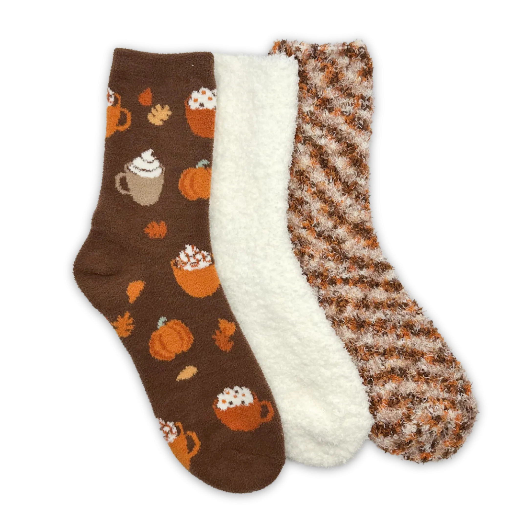 Cozy Harvest 3-Pack Fuzzy Crew Socks