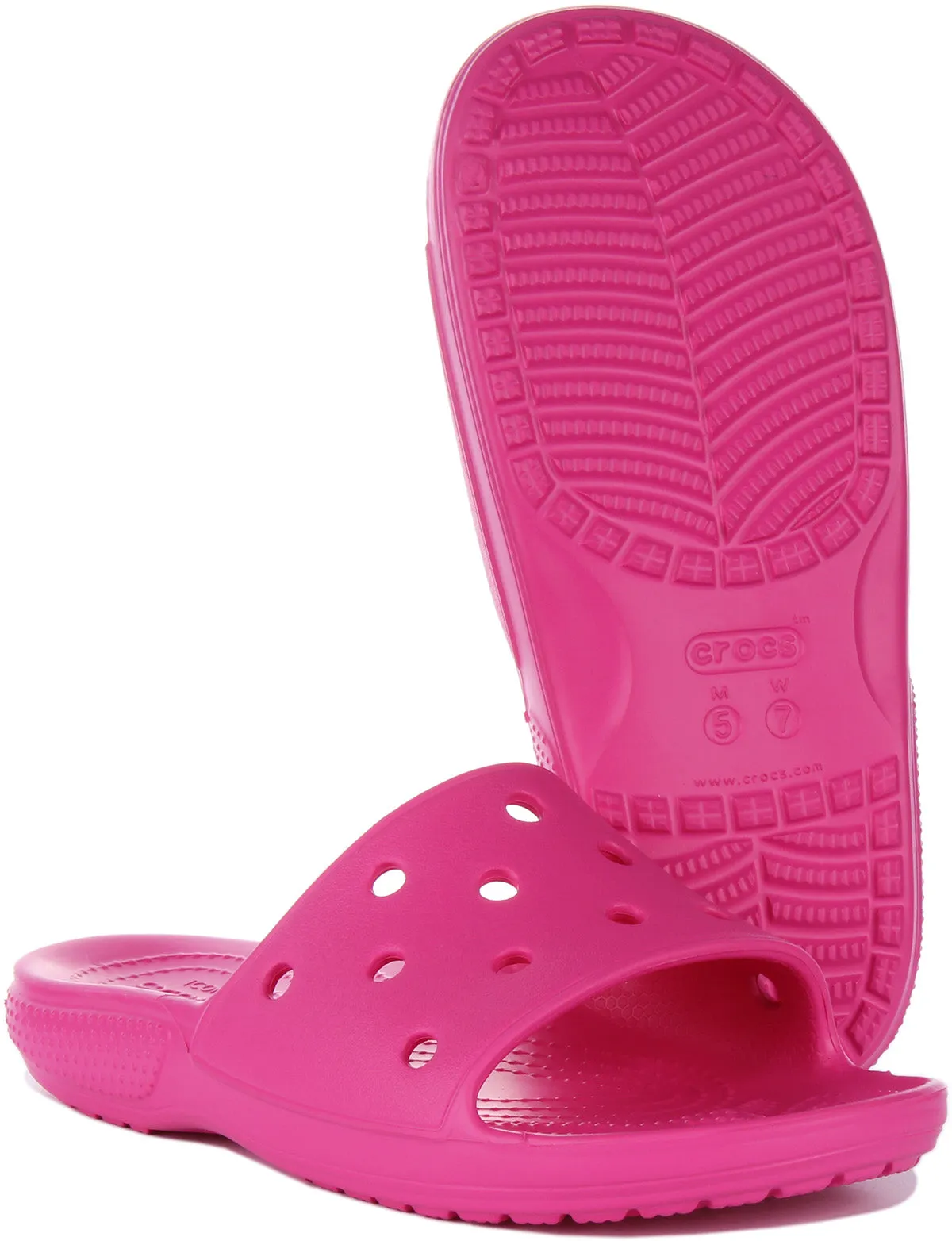 Crocs Classic Slider In Fuchsia