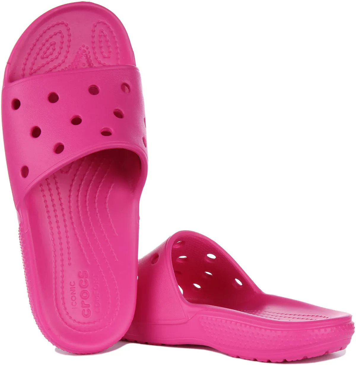 Crocs Classic Slider In Fuchsia