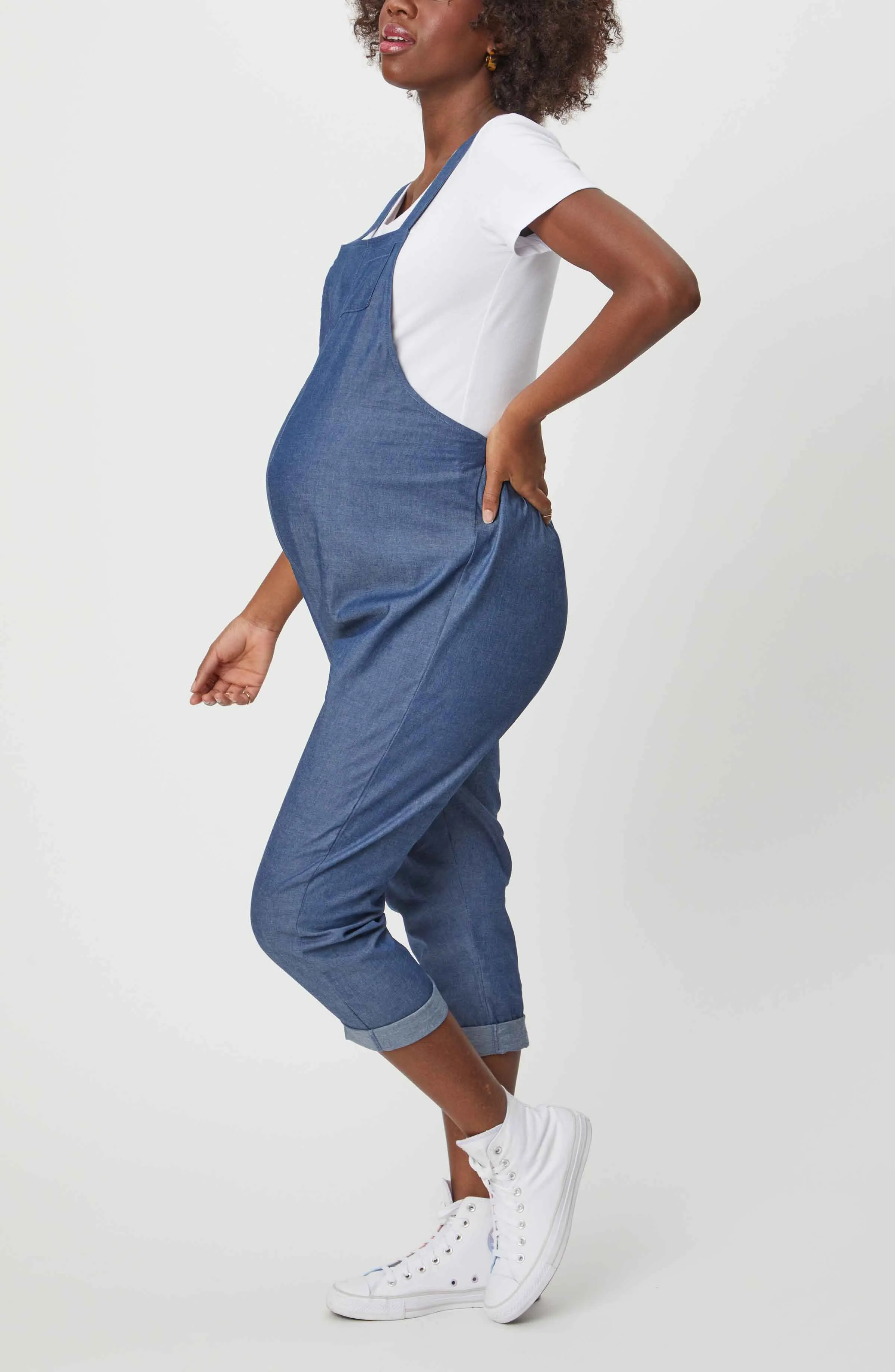 Cropped Maternity Overalls