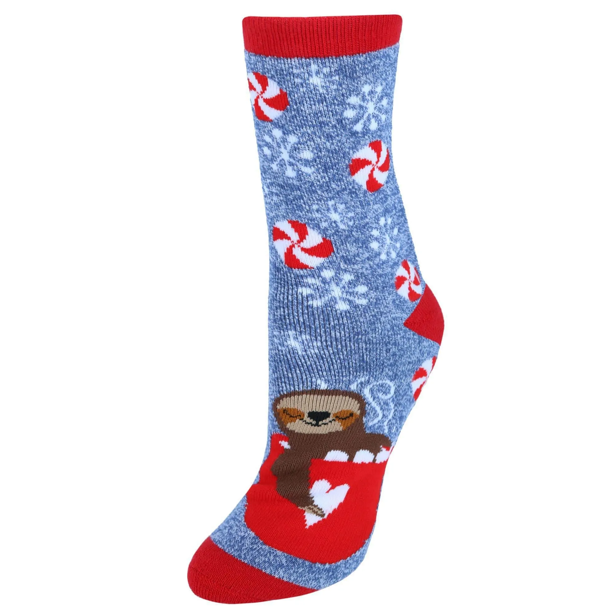 CTM® Women's Holiday Super Soft Crew Sock with Grippers