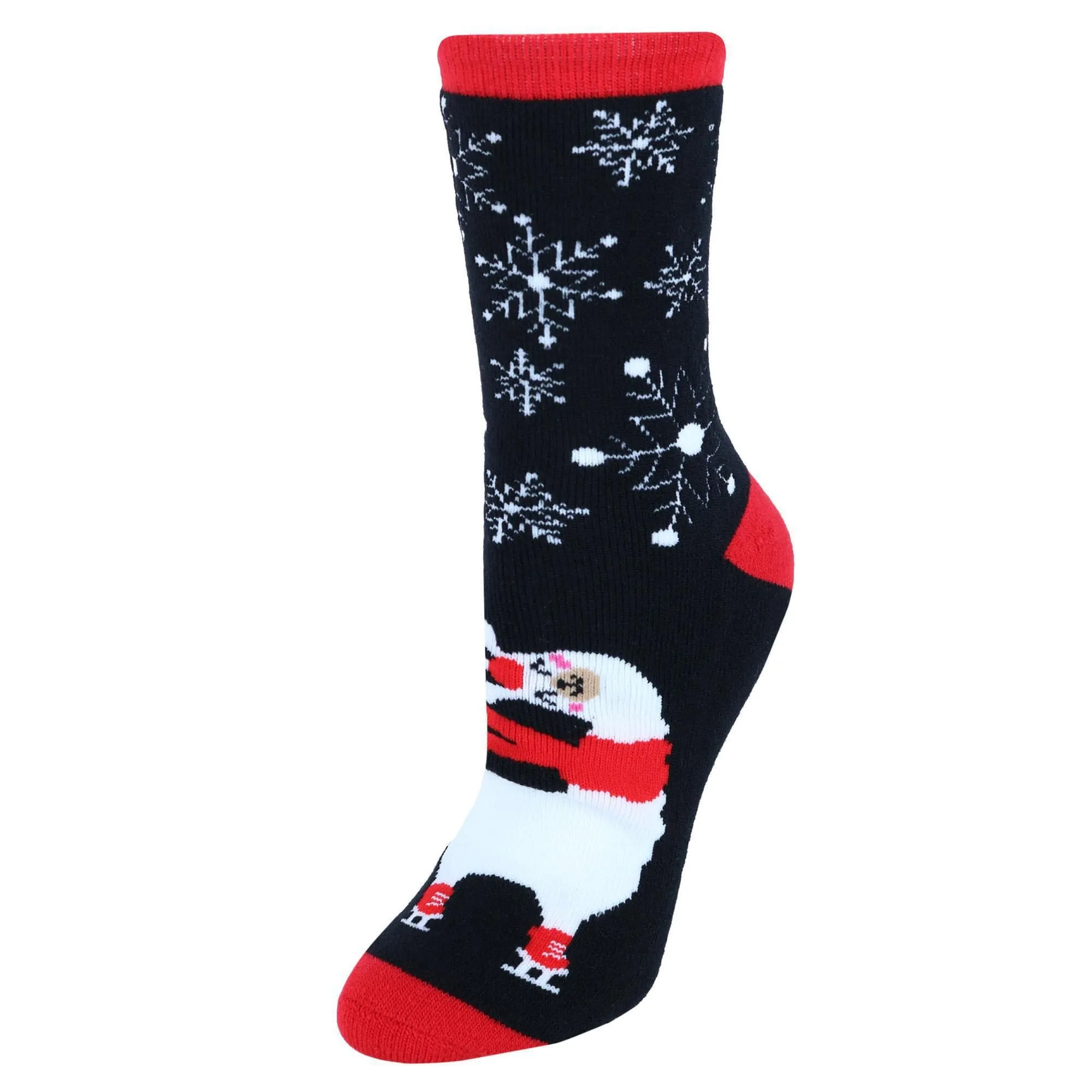 CTM® Women's Holiday Super Soft Crew Sock with Grippers