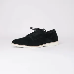 Derby Super Soft Black Suede Lace Up Flats