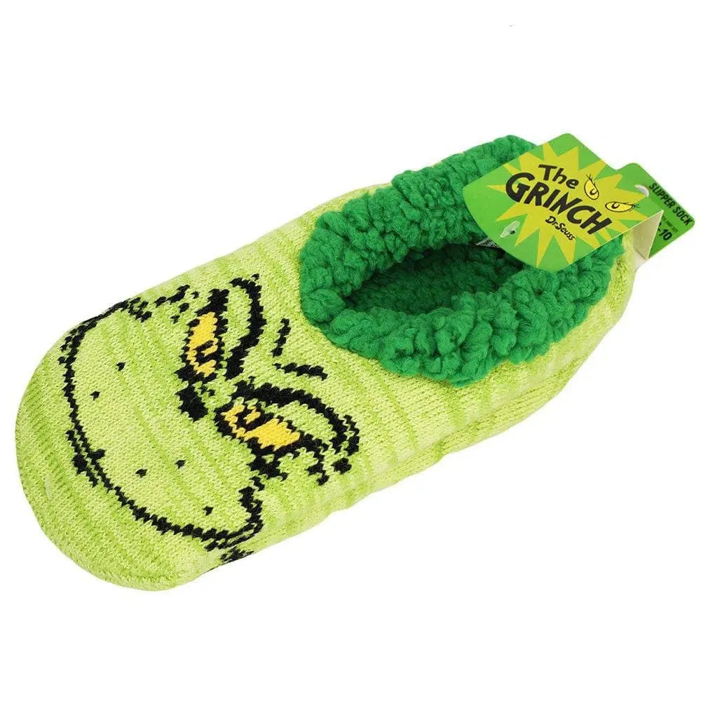 Dr. Seuss: The Grinch - Big Face Knit Slipper Socks - Bioworld