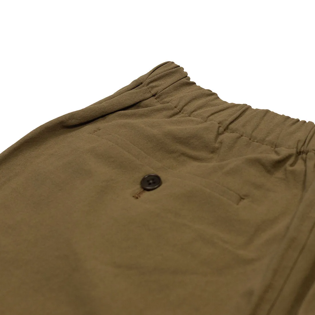 Drawstring easy pants in camel cotton crepe