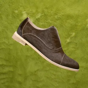 ESPRESSO Brown Pony Hair Oxfords