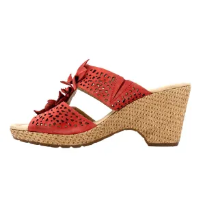 Gabor Wedge Sandals Fabric Red Colour For Women