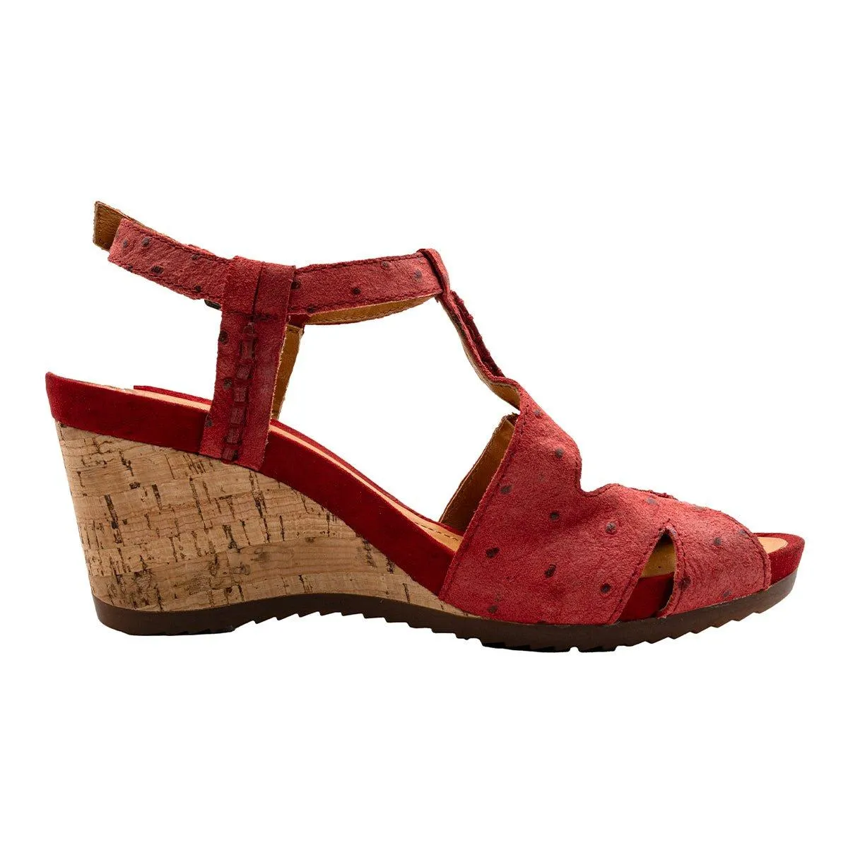 Geox Wedge Shoes Leather Red Colour For Women