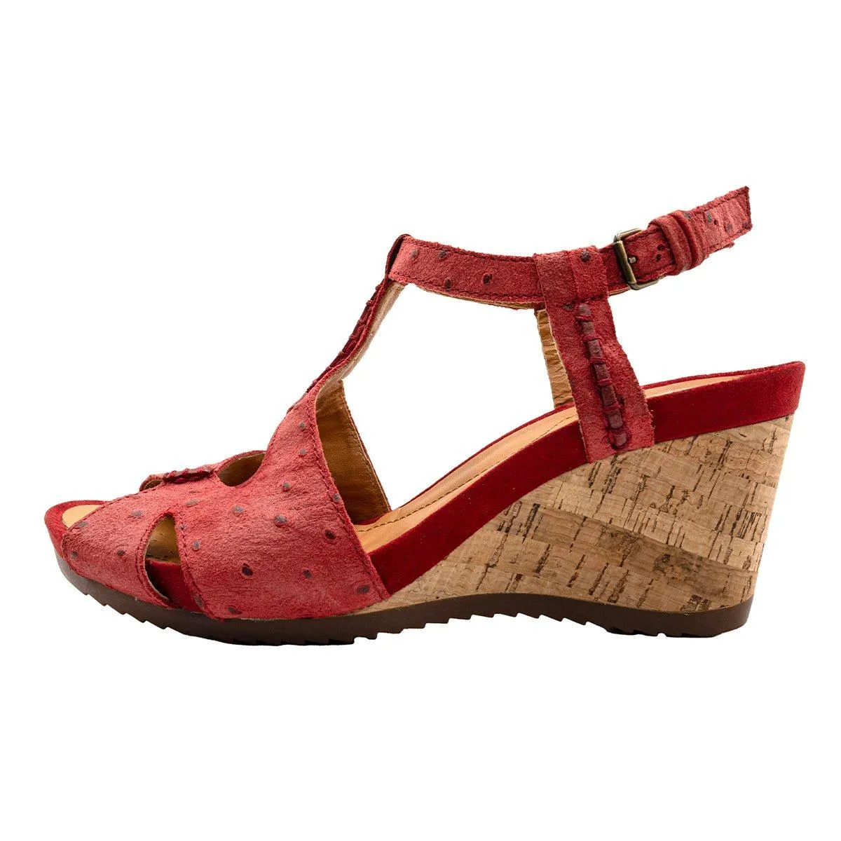 Geox Wedge Shoes Leather Red Colour For Women