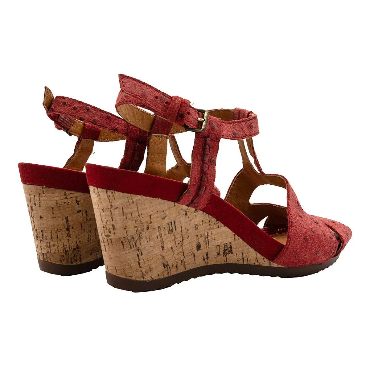 Geox Wedge Shoes Leather Red Colour For Women