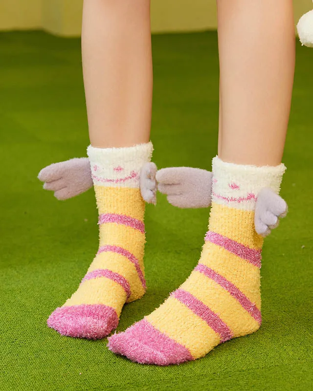 Gift Box Set Sweetnana Caterpillar Series Women's Cozy Tube Socks - Fuzzy Socks Slipper Funny Socks, Winter Soft Warm Thickened Stockings.